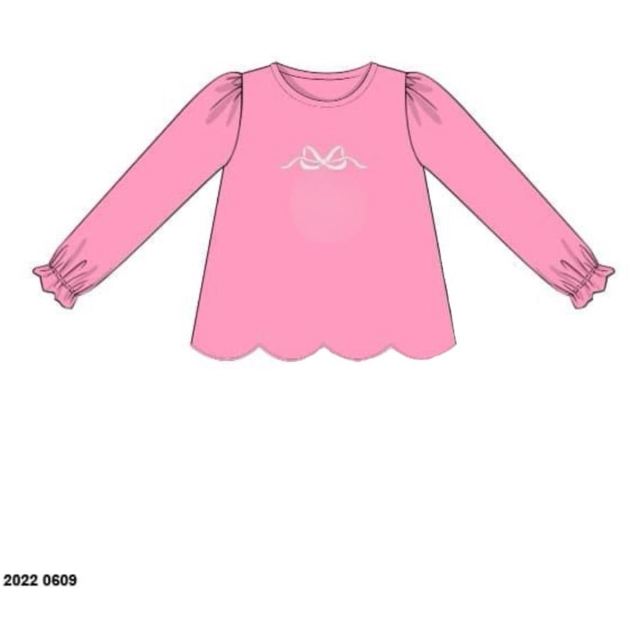 RTS: Girls Mix & Match- Bow Monogram Knit Shirt