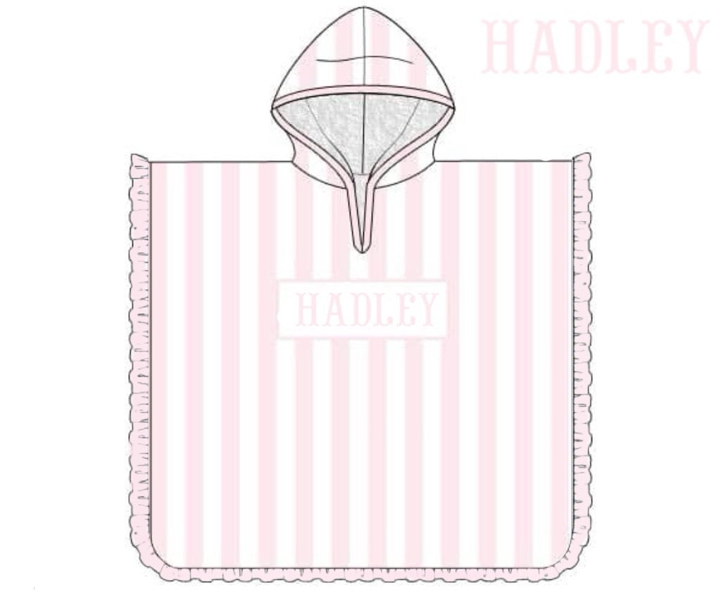 Pre Order 138: Pastel Stripe - Girls Smocked Hooded Towel