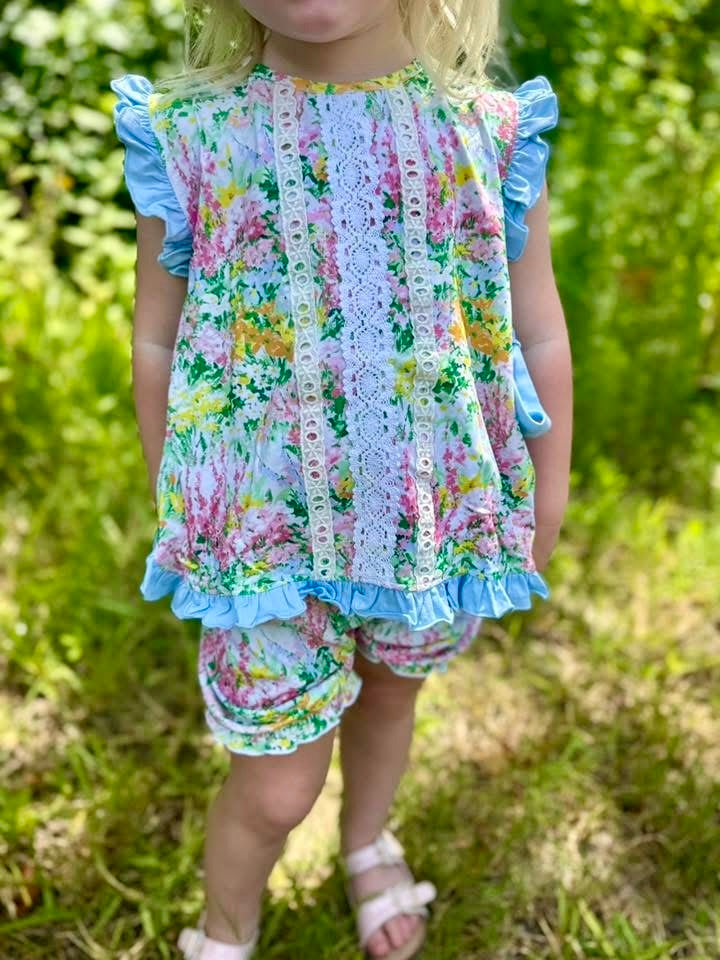 RTS: Calloway Cove- Girls Knit Bubble Short Set