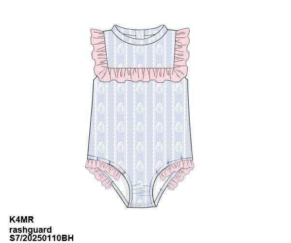 Pre Order 136: Ollie's Oysters- Girls Rashguard 1pc Swimsuit