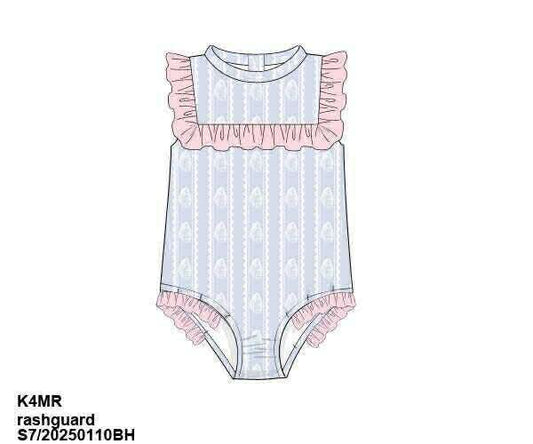 Pre Order 136: Ollie's Oysters- Girls Rashguard 1pc Swimsuit