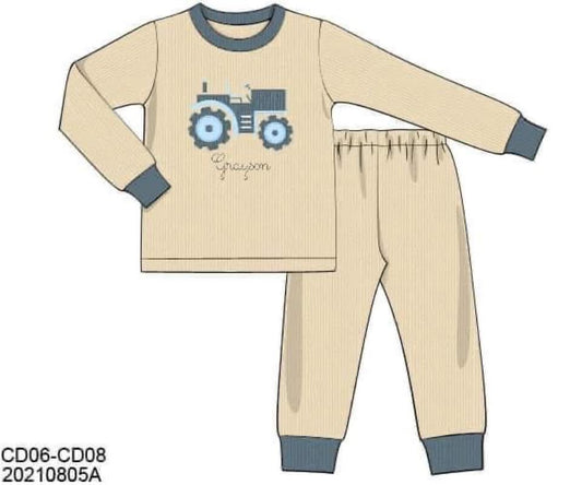 Customer Choice Pre Order 1: Boys Tractor Appliqué 2pc Lounge