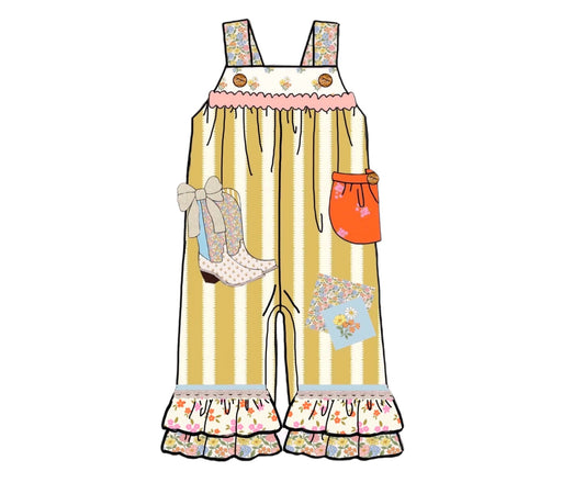 Honey 3: Homestead- Boots: Girls Stripe Woven Romper