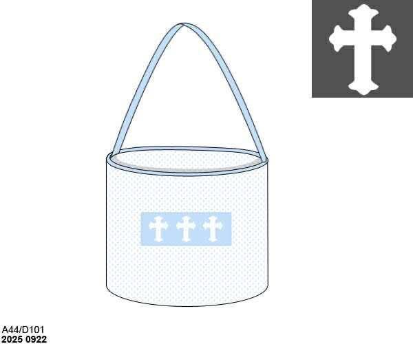 Pre Order 148: Bitty Dot Crosses- Blue Smocked Basket