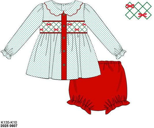 RTS: Bows & Trucks- Girls Knit Bloomer Set