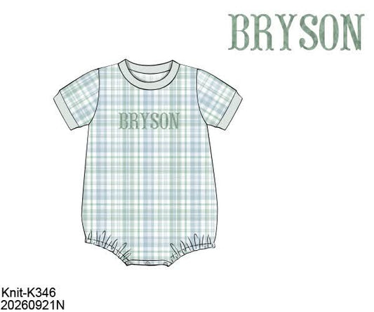 Pre Order 151: Bryson Floral & Plaid- Boys Knit French Knot Bubble