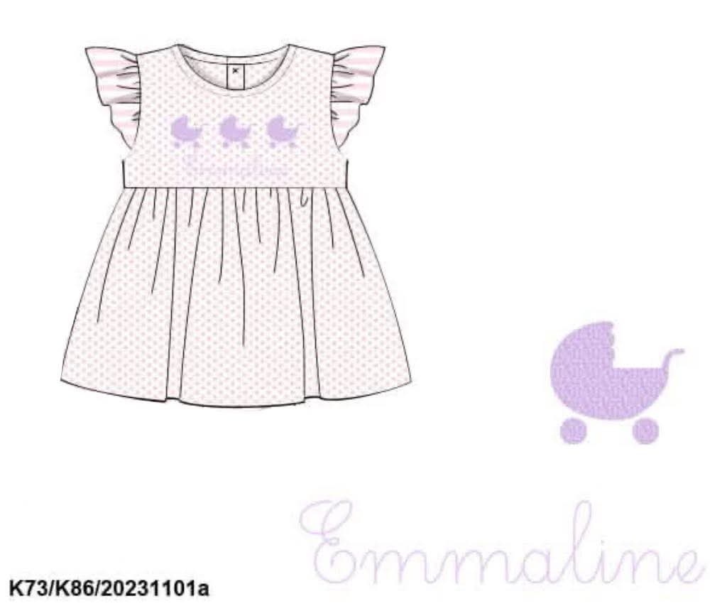 Pre Order 146: Girls Only- French Knot Carriage Knit Shirt
