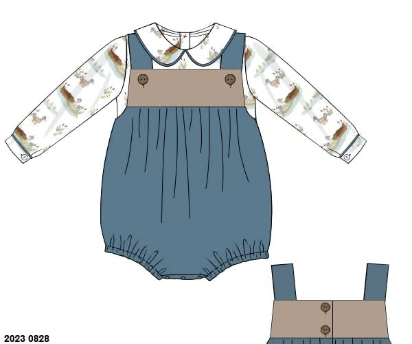 RTS: SS Busy Bees- Boys 2pc Knit Bubble