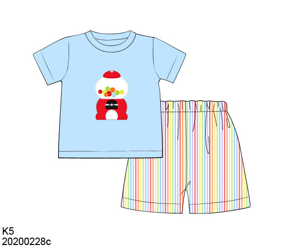 Throwback Pre Order: Boys Only- Bubble Gum Seersucker Short Set