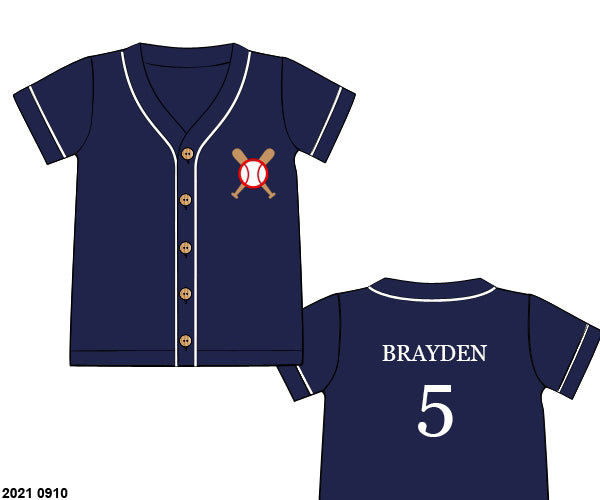 RTS: Jersey Collection- Navy- Unisex Knit Shirt "Brayden 5"