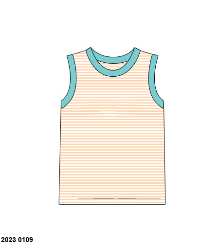 RTS: Tanks & Shorts Collection- Peach & Turquoise- Boys Knit Tank