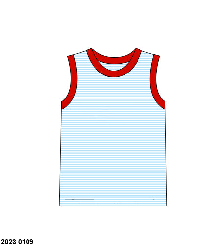 RTS: Tanks & Shorts Collection- Blue & Red- Boys Knit Tank (No Monogram)