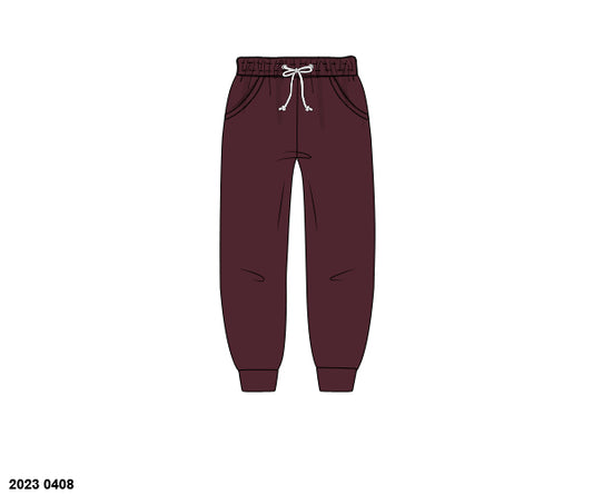 RTS: Boys Knit Joggers- Maroon