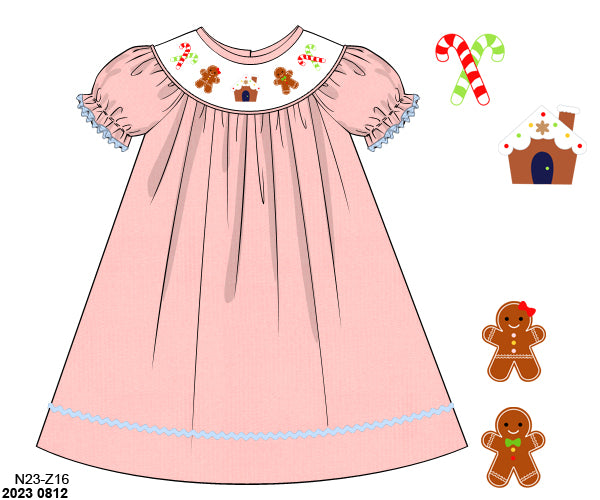 RTS: Smocked Gingerbread- Girls Corduroy Dress