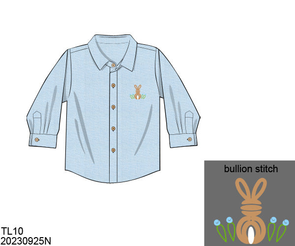 RTS: Linen Bullion Bunnies- Boys Shirt