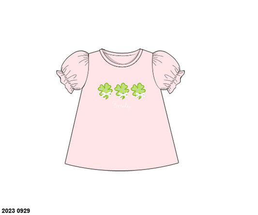 RTS: St Patrick’s- Girls Applique Knit Shirt