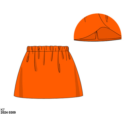 RTS: Girls Knit Skort- Orange
