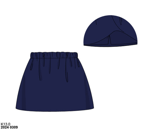 RTS: Girls Knit Skort- Navy