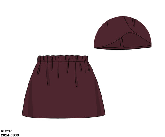 RTS: Girls Knit Skort- Maroon