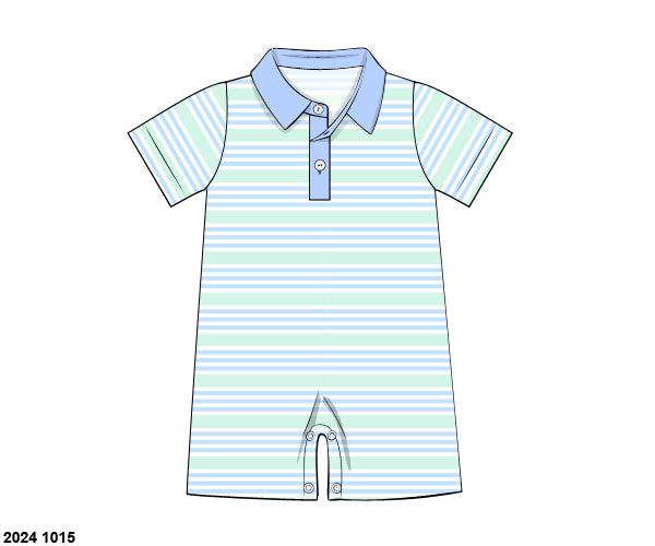 RTS: Blakely Blooms & Collin Stripes- Boys Knit Romper