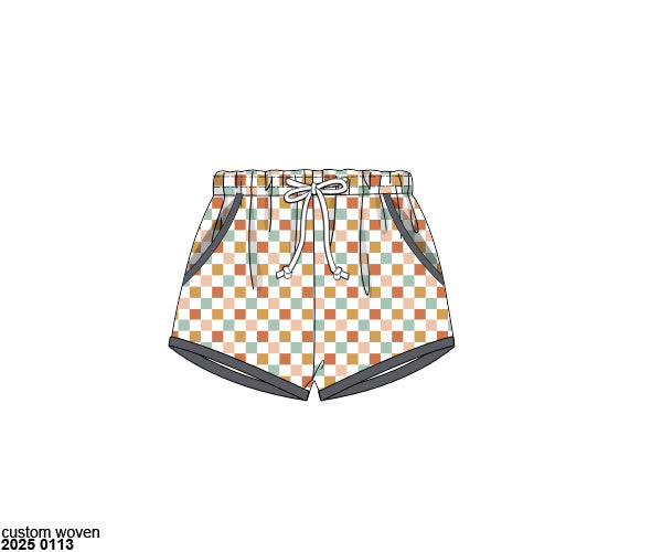 RTS: Cocoa Bay- Boys Woven Check Swim Shorties