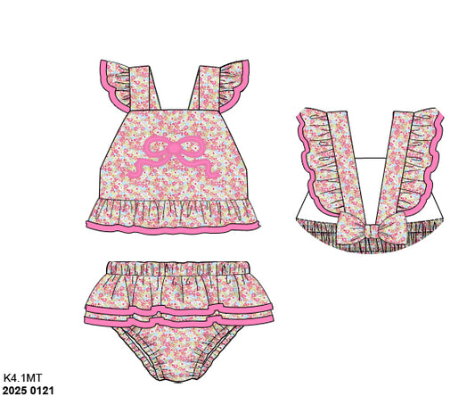 RTS: Later Gator- Girls 2pc Rash Guard Bow Swim