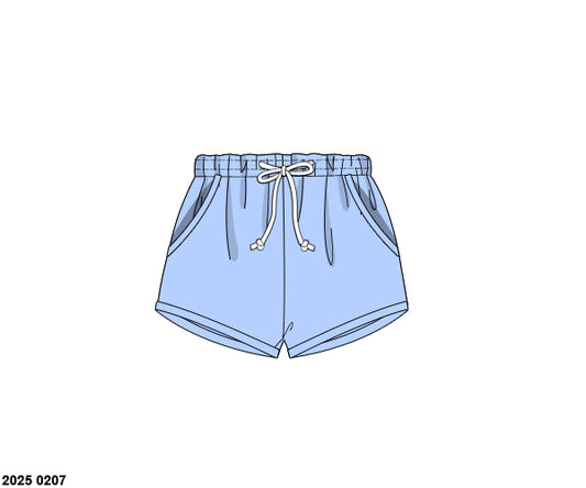 Pre Order 132: Boys Knit Bottoms- Light Blue Shorties