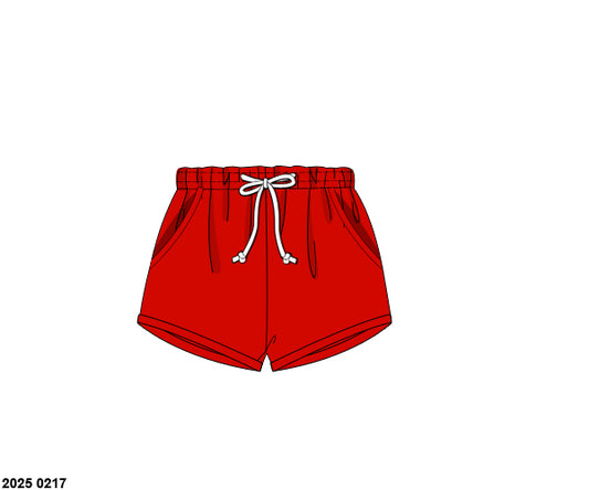 RTS: Boys Knit Bottoms- Red Shorties