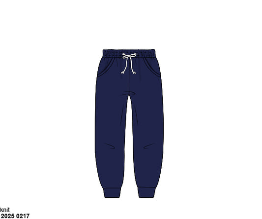 RTS: Boys Knit Bottoms- Navy Joggers