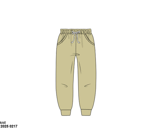 RTS: Boys Knit Bottoms- Khaki Joggers