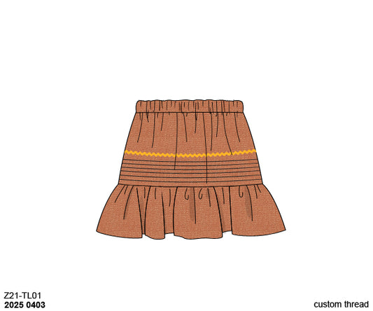 Pre Order 126: Poppy Floral & Plaid- Mom Linen Skirt