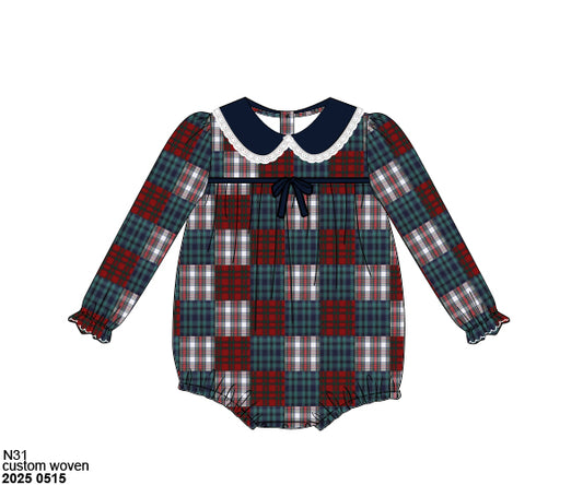 RTS: Christmas Madras- Girls Woven Bubble