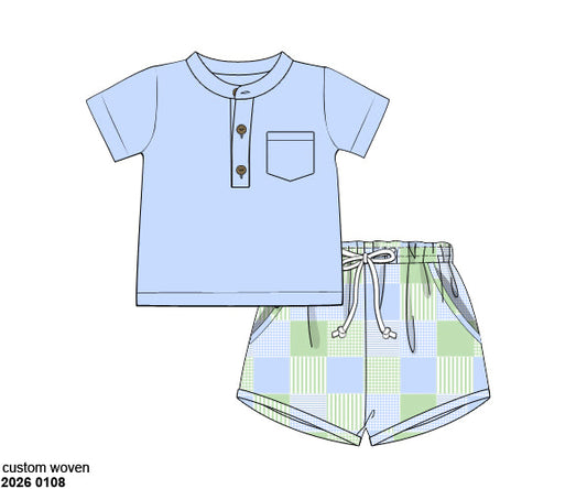 RTS: Cricket's Garden- Boys Woven Shortie Set