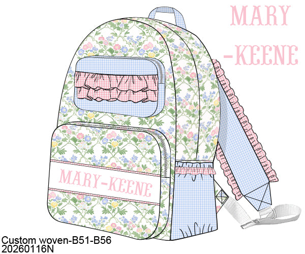 Pre Order 139: Mary-Keene Floral- Smocked Backpack