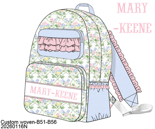 Pre Order 139: Mary-Keene Floral- Smocked Backpack