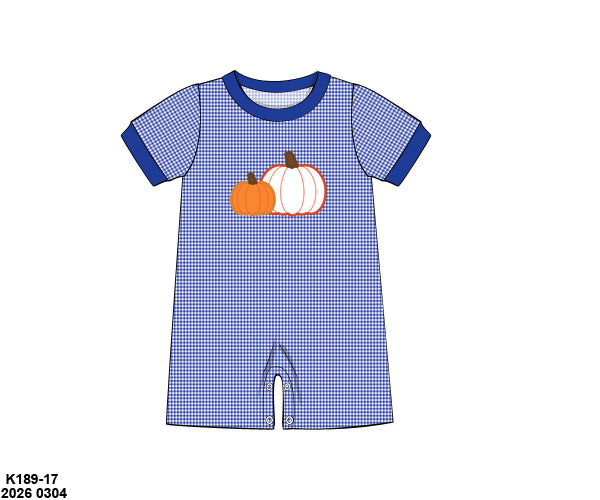 RTS: Chinoiserie Pumpkins- Boys Knit Romper