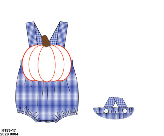 RTS: Chinoiserie Pumpkins- Boys Woven Sunsuit