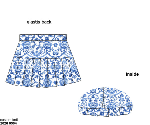 RTS: Chinoiserie Pumpkins- Girls Knit Skort