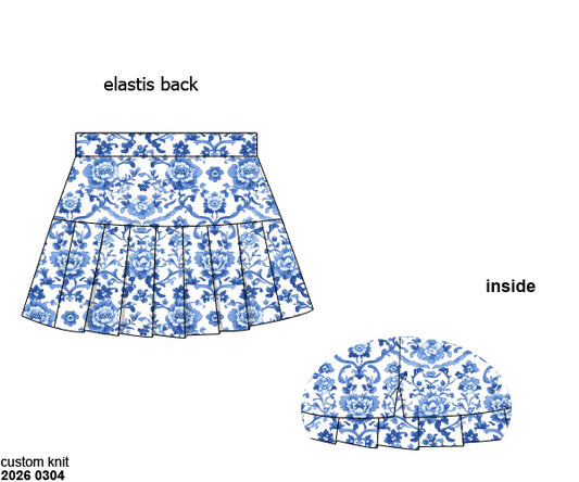 RTS: Chinoiserie Pumpkins- Girls Knit Skort