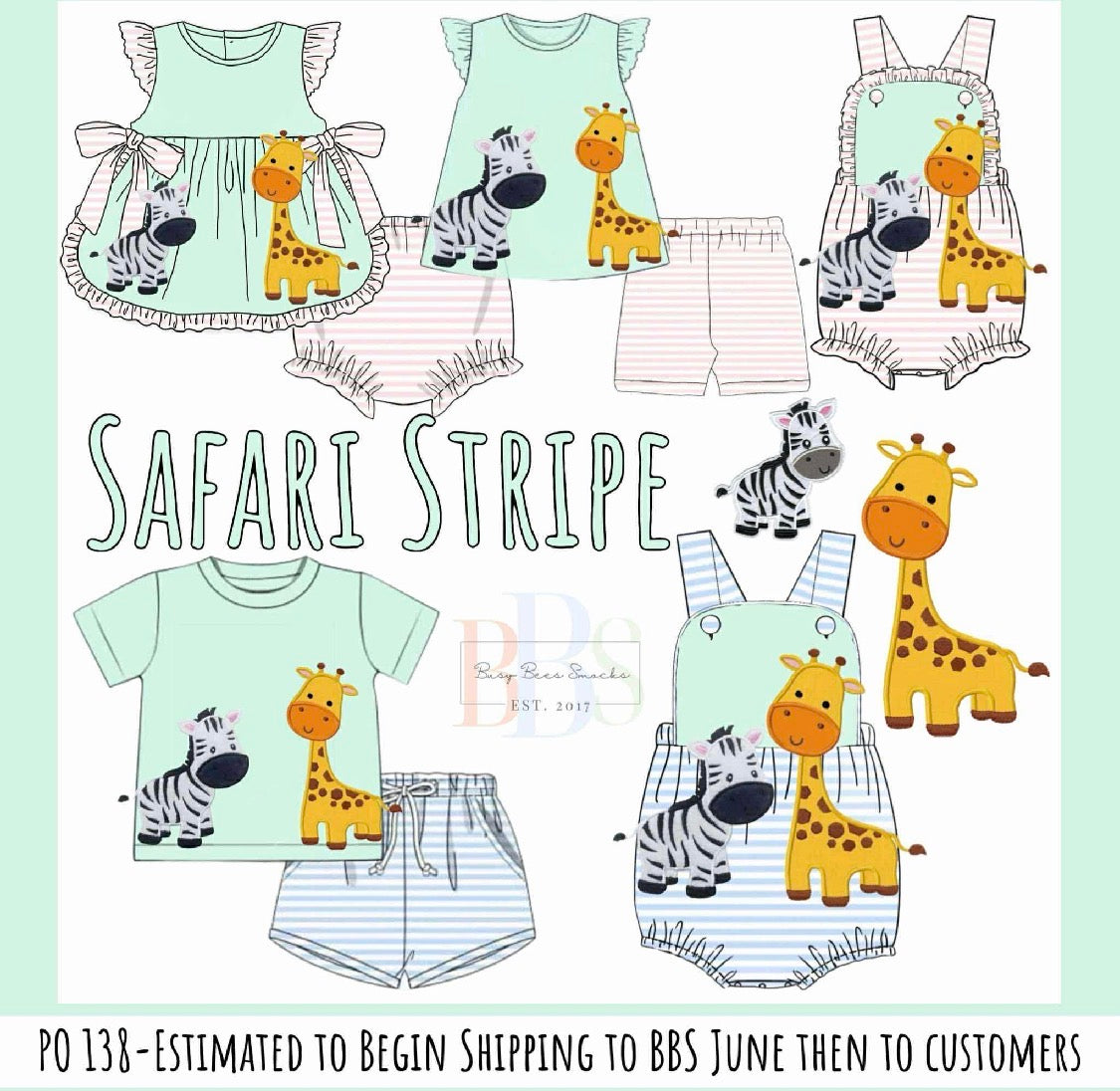 RTS: Safari Stripe- Girls Knit Bloomer Set