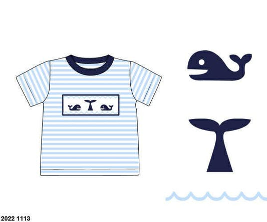 RTS: Critter Collection- Boys Smocked Whale Shirt
