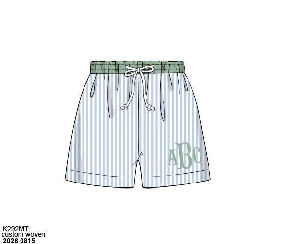 Pre Order 148: Aster & Lane- Dad/Mini Woven Traditional Swim Shorts