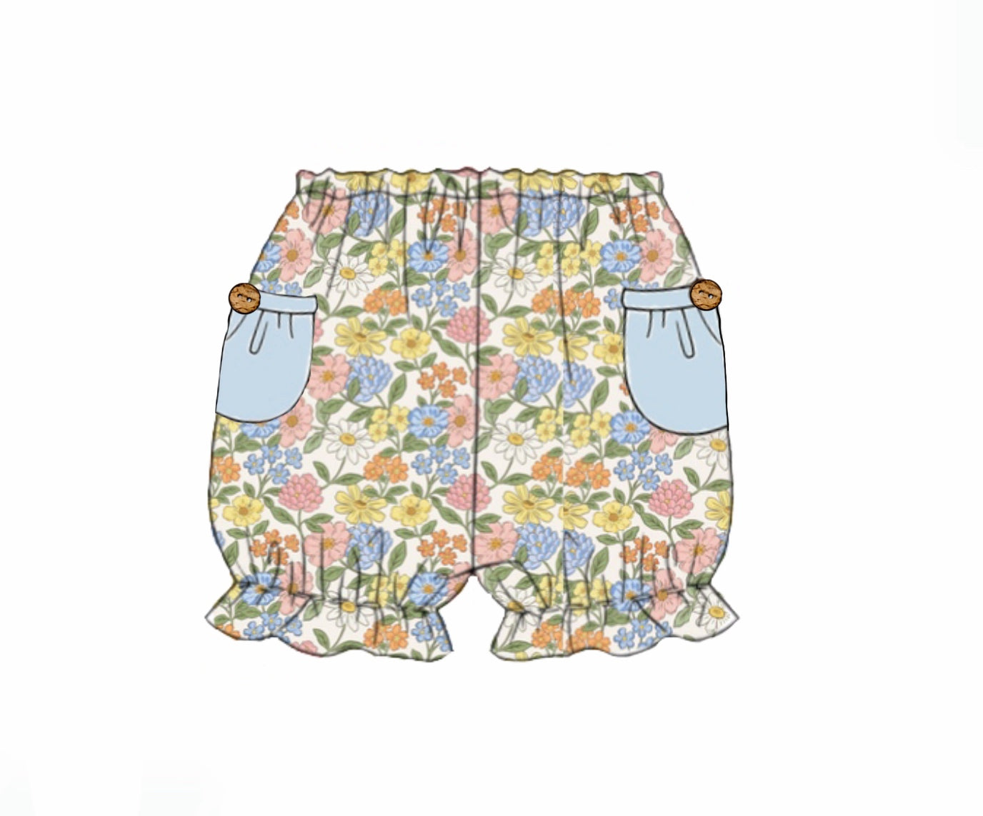 Honey 3: Homestead- Boots: Girls Floral Woven Bubble Short