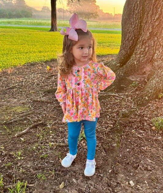 RTS: 3pc Knit Sets- Girls Remy Floral