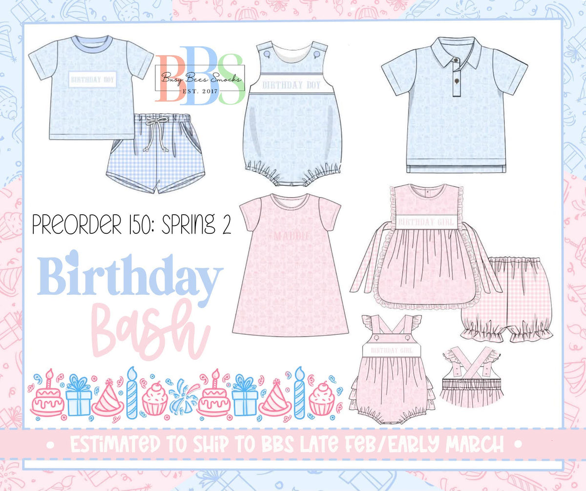 Pre Order 150: Birthday Bash- Boys Knit Polo