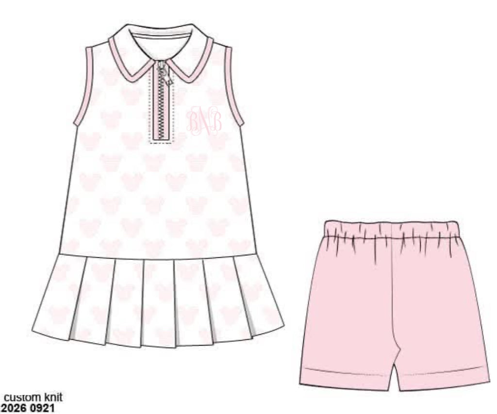Pre Order 151: Athletic Sets & Polos- Girls Mouse 2pc Set