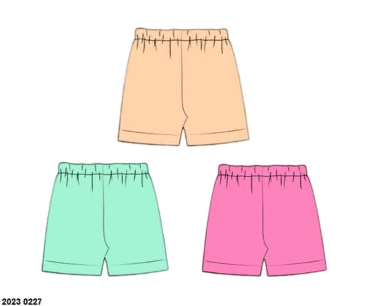 Pre Order 136: 3pc Bottom Packs- Girls Peach, Mint, & Dark Pink Biker Shorts