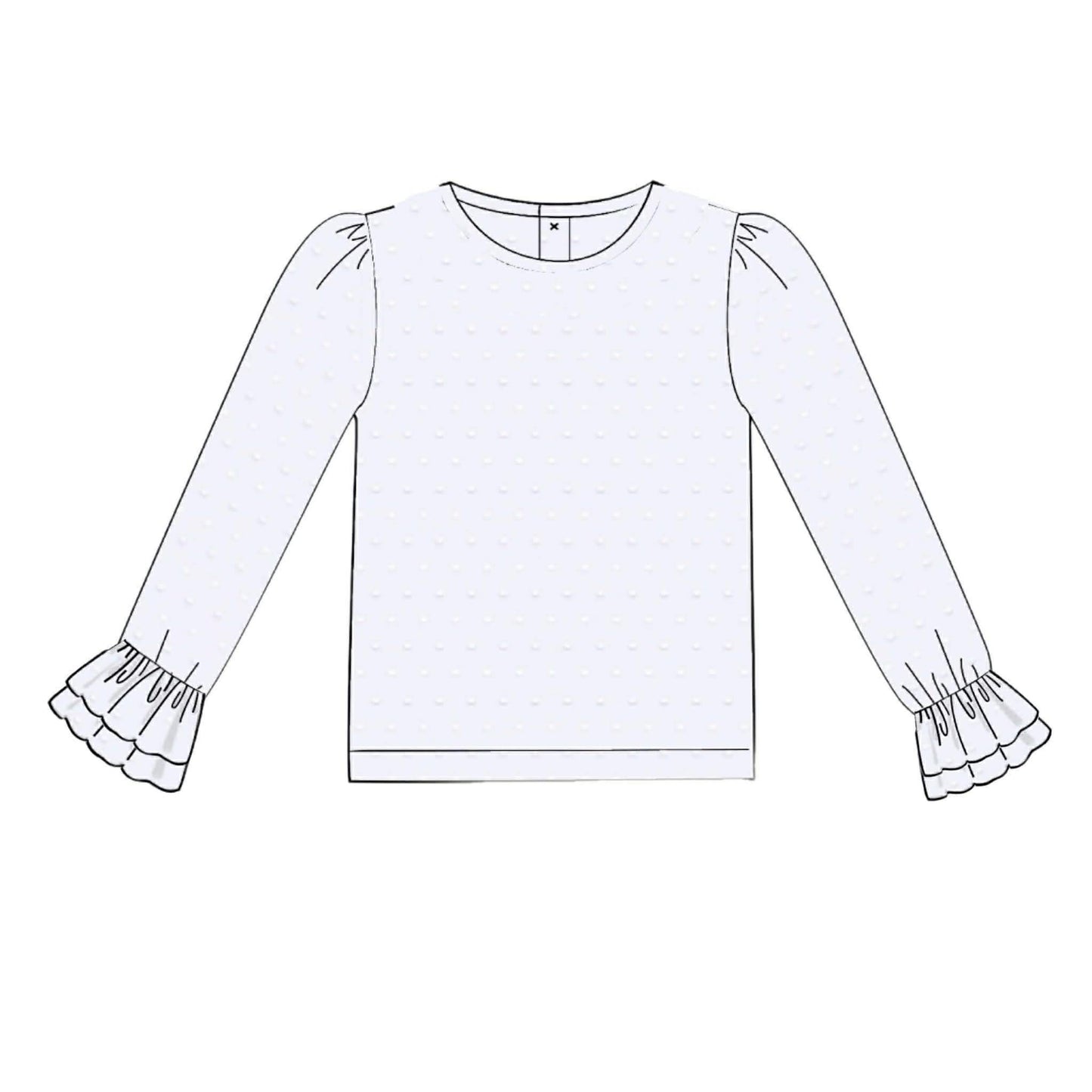 Honey 3: Homestead- Girls White Swiss Dot Layering Shirt