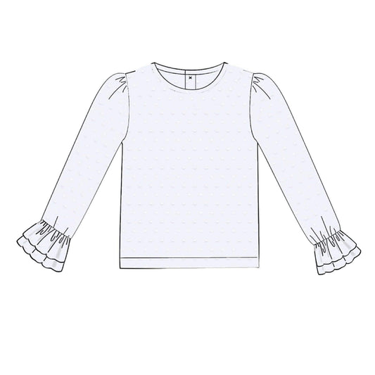 Honey 3: Homestead- Girls White Swiss Dot Layering Shirt