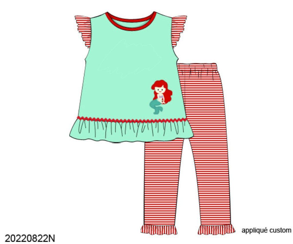 RTS: Girls Only- Under the Sea Princess Knit Legging Set